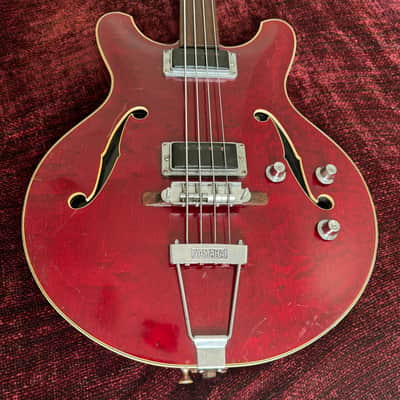 Yamaha SA-70 Short Scale Bass Guitar - Fretless - Semi Acoustic - Jumbo Hard Case - 1969 image 8
