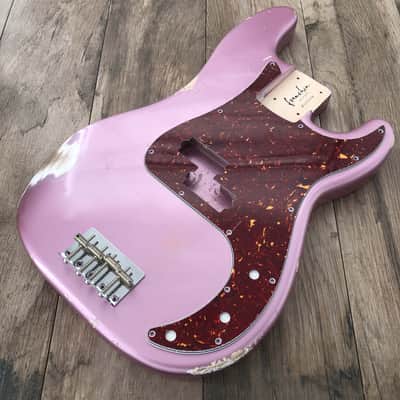 FRANCHIN Jupiter bass body Relic Aged Burgundy Mist Metallic 100% Nitro Lacquer Basswood Precision-Style Made in Italy - Stock piece #23120726 imagen 5