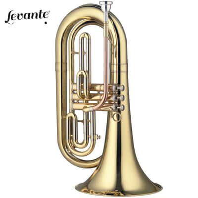 Levante LV-MB5505 Brass Body 3 Pistons Key Bb Marching Baritone w/Case & Mouthpiece Silver Plated image 1