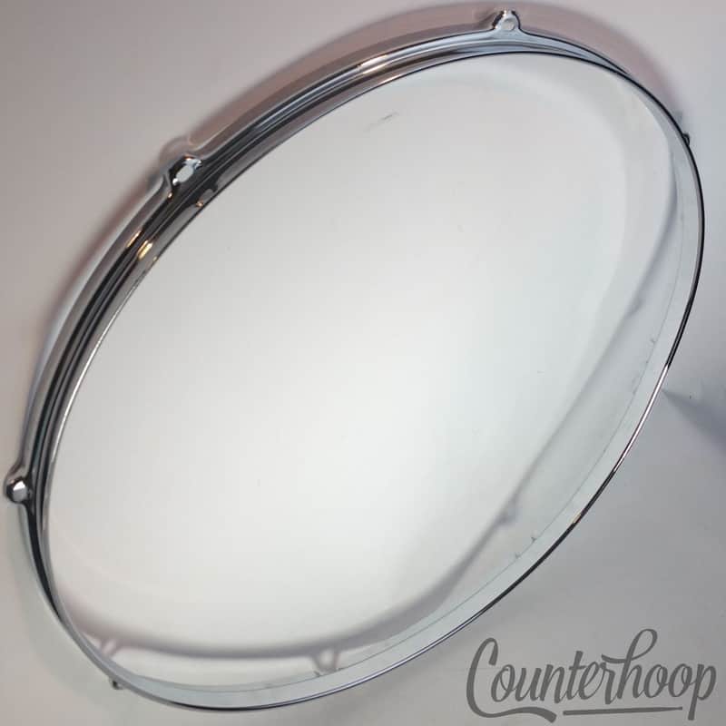 Rogers 18"Floor Tom Drum Batter/Resonant Rim/Hoop 8Lug USA XP8 Chrome Vintage70s image 1