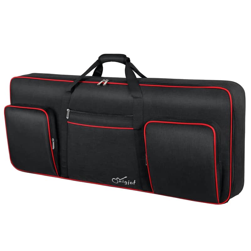 61 Key Keyboard Case Soft, Full Padded Piano Case With Handles And Adjustable Shoulder Straps, Waterproof Piano Keyboard Carrying Case With 3 Pockets For Accessories (Size: 39.5"X15.8"X4.8") image 1