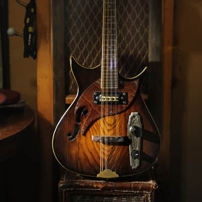 Postal Handmade Meteor Electric Mandolin Antique Burst F Hole - Vintage 60's Pickup Grover Tuners image 4