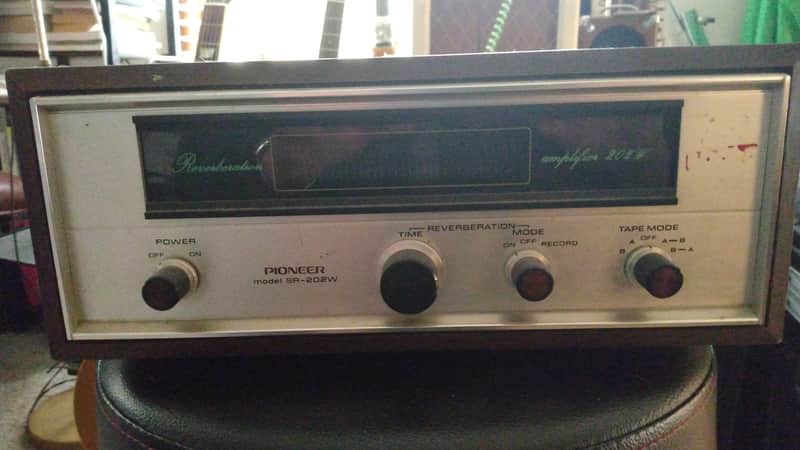 Pioneer SR-202W Reverb Amplifier 1971 - 1977 - Silver with Wood Sides image 1