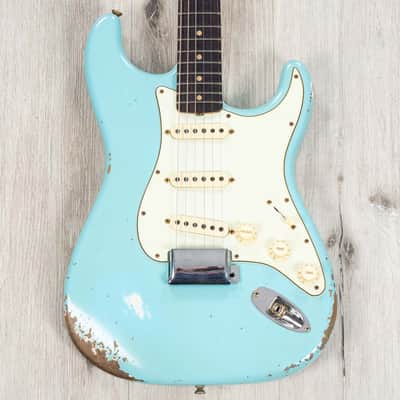 Fender Custom Shop Limited Edition 1964 L-Series Stratocaster Heavy Relic Guitar, Aged Daphne Blue image 6
