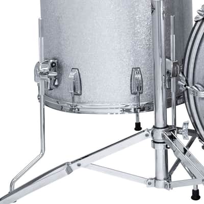 Ludwig *Pre-Order* Classic Maple 14x14" Silver Sparkle Floor Tom Drum w/Legs | Made in the USA | Special Order | Authorized Dealer image 1