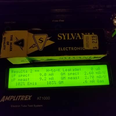 Sylvania 6SN7GTA tNOS AT1000 TESTED Balanced! PI Vacuum Tube T8 Chrome top angled T plate 6SN7GTB dual triode 1954-1959 image 3