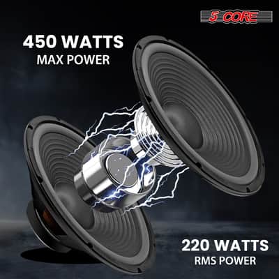 5 Core 15" Subwoofer Speaker Pair 450W MAX PA DJ Replacement Audio Sub Woofer 8Ohm Bass Driver image 7