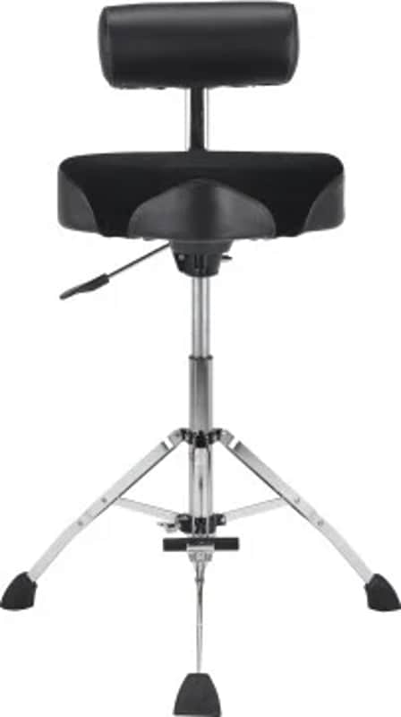 Gibraltar 9808HMTB Tall Hydraulic 16" Cordura Saddle Stool with Backrest and Footrest image 1