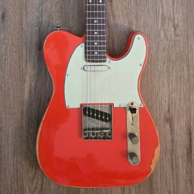 Big River “Moses” T-Style • Aged Fiesta Red Nitro • Roasted Maple/Rosewood Neck • A5 Vintage Style P/U’s image 3