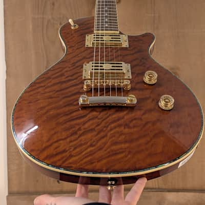 Jay Turser Les Paul Style Cutlass F Electric Guitar – Quilted Amber Burst – Used image 7