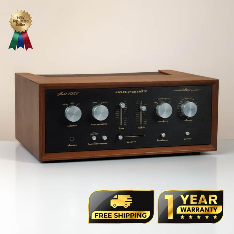 Marantz 1050 Integrated Amplifier – Free WC-10 Wood Case – Restored – 1 Year Warranty