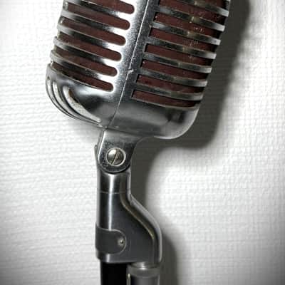 Vintage 1940s Shure 55 'Fatboy' Dynamic Microphone, works w/stand & cable (F1) image 4