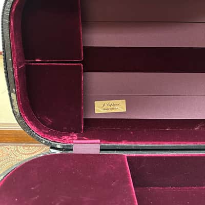 J. Copland 'Oxford' American Made 4/4 Oblong Violin Case - Black/Burgundy image 1