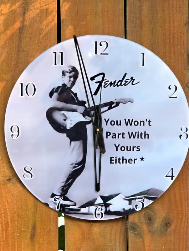 1960's Fender Guitars You Want Part With Yours Either Dealer Style Wall Clock Killer Cool Man Cave, Garage, Music Room e.t.c. Item image 1