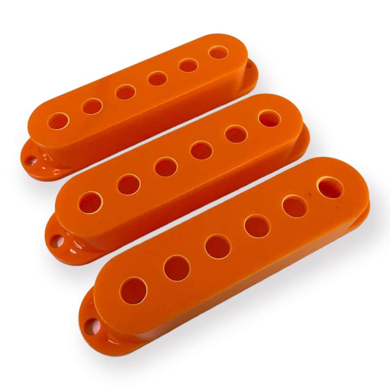 Single Coil Pickup Covers, Orange, Vintage (52 mm) Spacing image 1