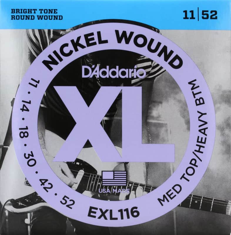 D'Addario EXL116 Nickel Wound Electric Strings, Medium Top/Heavy Bottom, 11-52 image 1