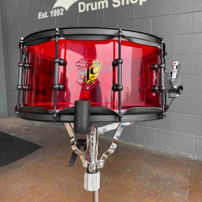 SJC Josh Dun Signature 'Torch' 6.5x14 Red Acrylic Snare Drum w/ Matte Black Hardware *IN STOCK* image 1