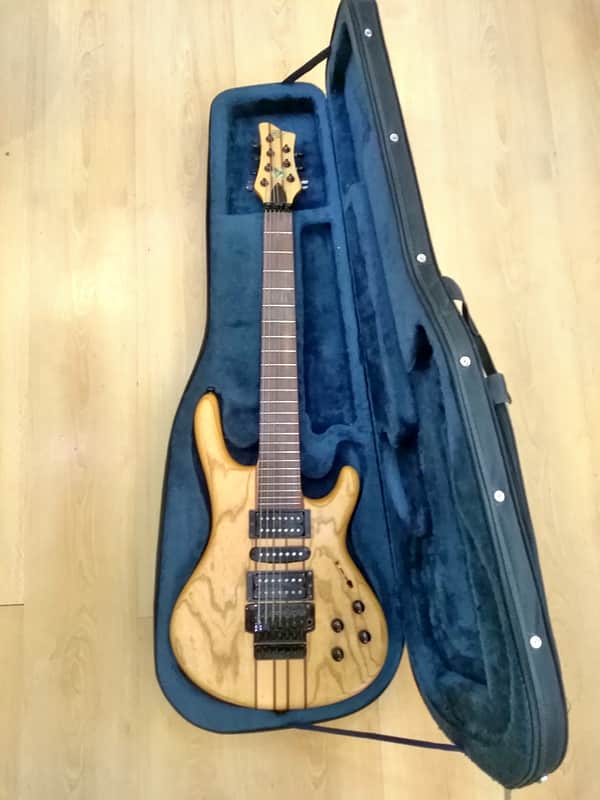 HK Wolf Natural 7 string guitar with case image 1