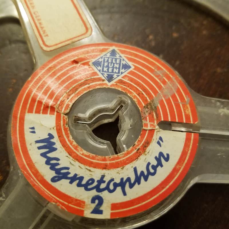 Telefunken 7" empty tape reel R2R Magnetophon take up supply 1950s - 1960s - clear plastic image 1