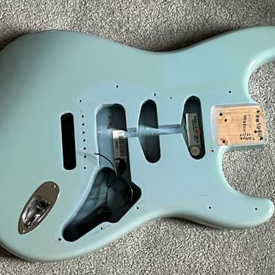 2005 Fender Highway One Stratocaster guitar body daphne blue image 1