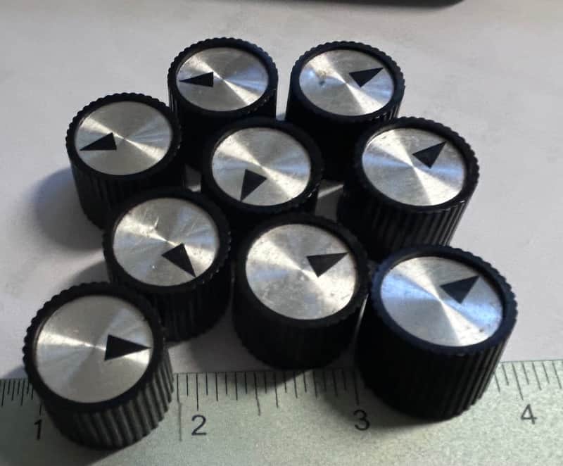 Danelectro Amp Knobs 1960’s - Black Chrome Inserts image 1