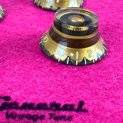 General Vintage Tone Aged  Gold   "CAB" Butyrate Gold flakes  Tophats knobs  for Les Paul ®️ 1956 - 1960 image 3