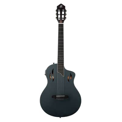 Ortega Guitars RTPSTD-SBK TourPlayer Thinline A/E Nylon - Satin Black - Open Box image 4