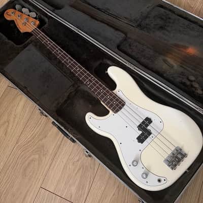 1976 Fender Precision Bass Left-Handed refin nitro olympic white image 1