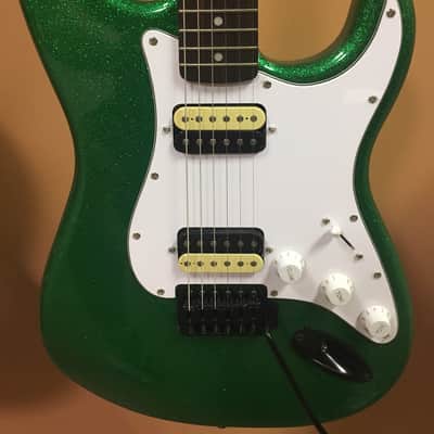 Squire Affinity Double Fat Strat - Sparkle Green image 1
