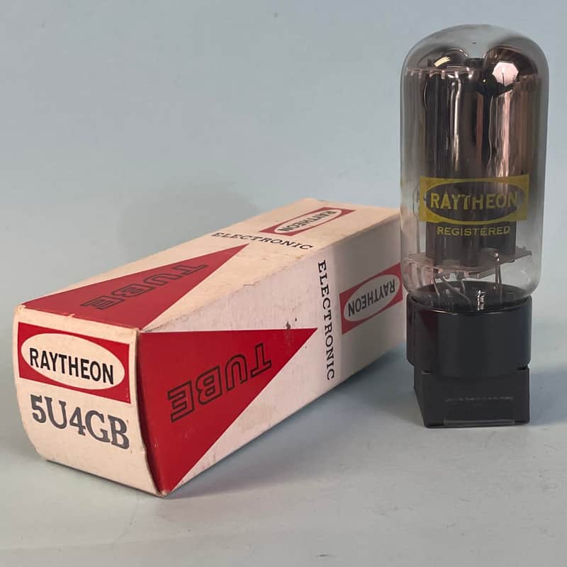 1960s Raytheon 5U4GB Vintage Black Plate Side Getter Rectifier Tube! T285 image 1