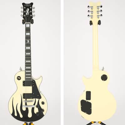 Corona CHB-2000 Harry Big Button Vintage White Strap Lock Electric Guitar image 2