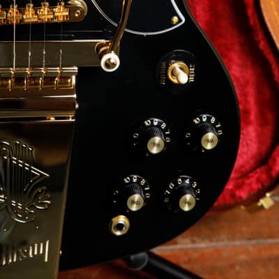 Gibson SG Standard '61 Maestro Limited Edition Ebony w/Gold Hardware image 8