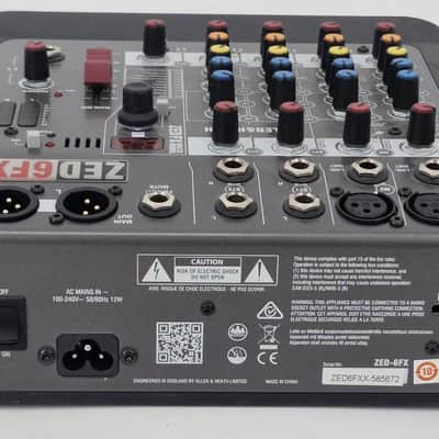Allen & Heath ZED-6FX Compact 6-Input Mixer - Used image 3