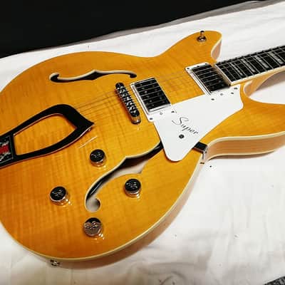 Hagstrom Super Viking Semi Hollow Dandy Dandelion NEW Electric Guitar Amber image 4