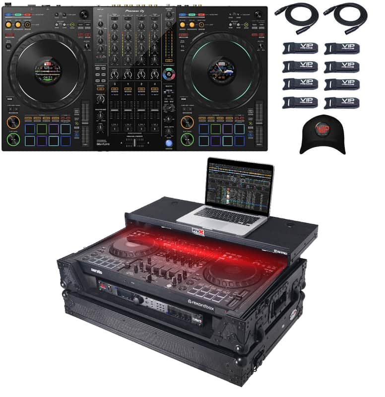 Pioneer DDJ-FLX10 4-Ch Rekordbox & Serato DJ PRO Controller + XS-DDJFLX10WLTBLLED