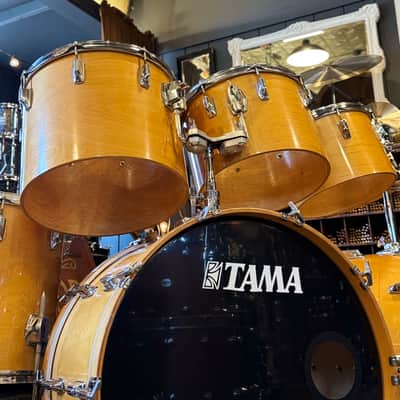 VINTAGE 1980's Tama Superstar Double Bass Drum Set in Natural Gloss - 14x24, 14x24, 8x12, 9x13, 10x14, 12x15, 16x16, 16x18 image 5
