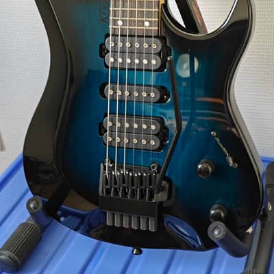 Kiesel Osiris O6X blueburst HSH USA headless carvin tremolo image 5