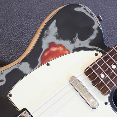 2007 Fender Artist Series Joe Strummer Telecaster MIM Electric Guitar Black Relic + OHSC image 3