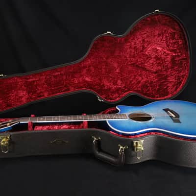 Taylor Custom Shop Grand Auditorium BLACK LABEL Spruce Top Quilt AAA Maple Back & Sides with Hardcase Transparent Blue 093 image 12