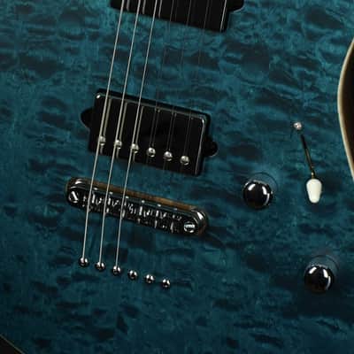 Suhr Custom Modern in Transparent Teal with Black Limba Body image 2