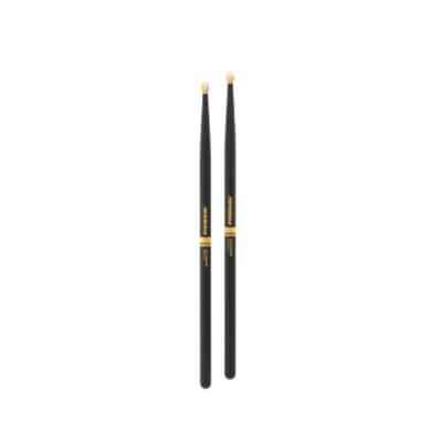 Promark Rebound ActiveGrip Hickory Drumstick - 5AB (Wood Tip) - Black image 3