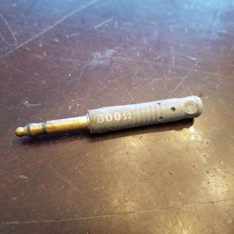 Switchcraft ONE (1) TT Jack Bantam Plug TT129 TT-129 600 Ohm Termination MK785 1970s - grey plastic image 1