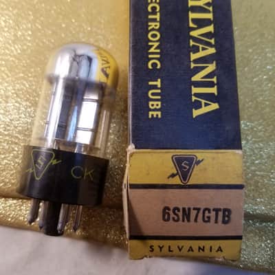 Sylvania 6SN7GTA tNOS AT1000 TESTED Vacuum Tube T8 Chrome top angled T plate 6SN7GTB dual triode 1954-1959 image 1