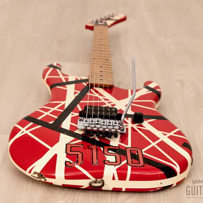 1990s ESP EVH Frankenstrat 5150 VH-250 Striped w/ Floyd Rose, Japan image 10