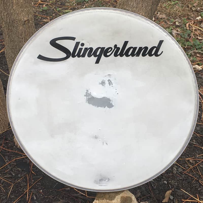 Vintage Slingerland Kick Bass Drum Batter Head 20” USA Script Logo Coated 1960s! image 1