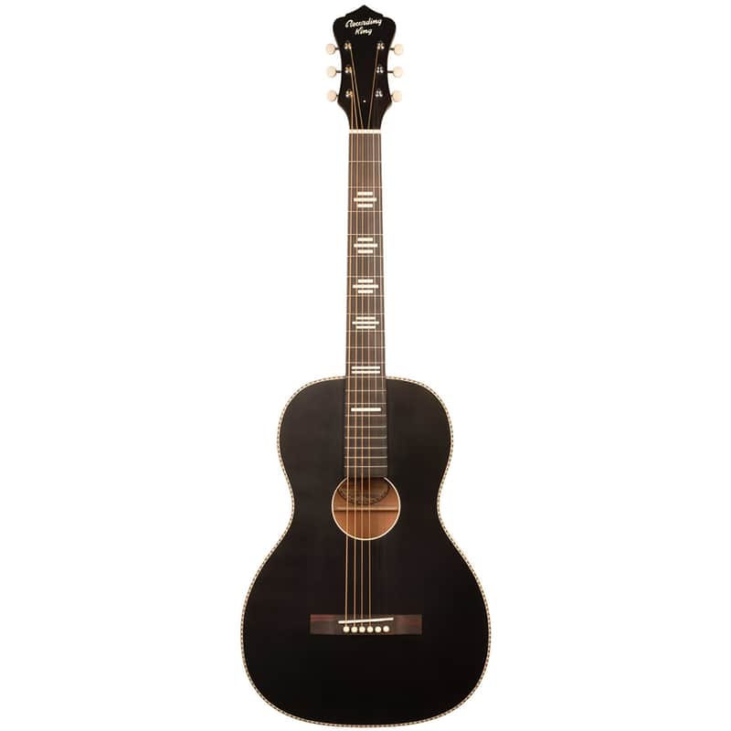 Recording King RPS-7-MBK Dirty 30's Single 0 Acoustic Guitar, Matte Black image 1