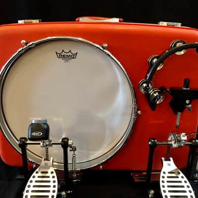 Pan American Drum Company 16" Full Bass OshKosh Electric Suitcase Kick Drum 2018 Vintage Orange image 1