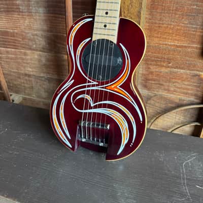 G-Sharp OF-1 Travel Guitar, Three Tone Sunburst (g# tuning, comes w/ gig bag) image 7