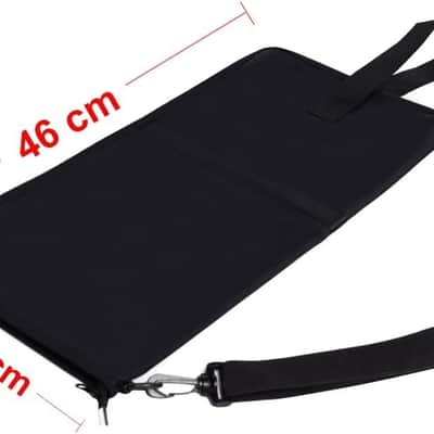 Drum Stick Bag with an External Pocket, Standard Nylon Stick Bag with a Carry Handle and Floor Tom Hooks, Inside 4 Slots Holds up to 12 Pairs of Drumsticks,Water Resistant Nylon image 3