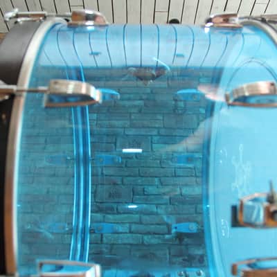 Ludwig Vistalite 70s Bass drum 24x14 blue acrylic image 16